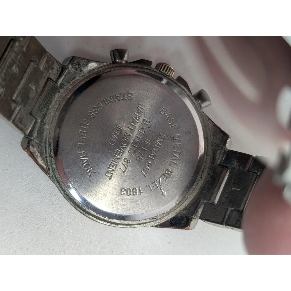 FMD Mens Watch 44mm Blue Dial‎ Silver Tachymeter Chronograph FMD 1803 Bracelet